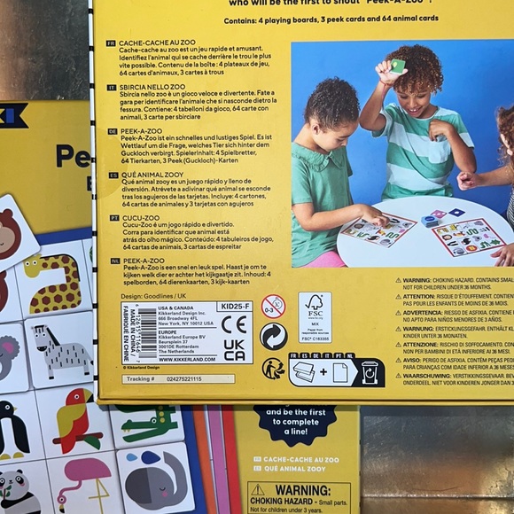 Kikkerland Peek-A-Zoo bingo game for 3-5 players ages 5+ NIB - Picture 8 of 9